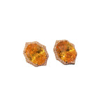 Big Yellow Diamond Sparkling Crystal Large Cubic Zirconia Stone Earrings
