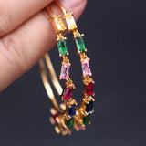 Hoop Earrings Cubic Zirconia Pendant Round Earrings Boho Women Jewelry