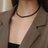 Crystal Zirconia Titanium Steel Collar Necklace 18K Gold-plated Women's Necklace