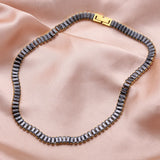 Crystal Zirconia Titanium Steel Collar Necklace 18K Gold-plated Women's Necklace