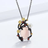 Plum Blossom Pendant Zircon Necklace Women's Sweater Chain
