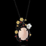 Plum Blossom Pendant Zircon Necklace Women's Sweater Chain