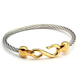 Stainless Steel Chain Link Hook Bracelet for Men Women