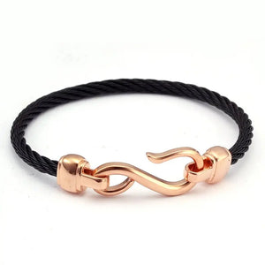 Stainless Steel Chain Link Hook Bracelet for Men Women