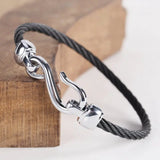 Stainless Steel Chain Link Hook Bracelet for Men Women