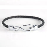 Stainless Steel Chain Link Hook Bracelet for Men Women