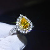 Rhinestone Heart Square Adjustable Open Rings Crystal Wedding Gift