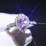 Rhinestone Heart Square Adjustable Open Rings Crystal Wedding Gift