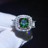 Rhinestone Heart Square Adjustable Open Rings Crystal Wedding Gift