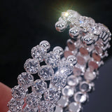 Crystal Rhinestone Bracelet Silver Cuff Bridal Wedding Jewelry