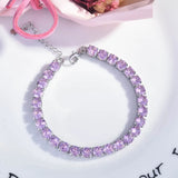 Pink Austrian Crystal Chain Bracelet 18k Filled 16+3cm Gift