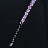 Pink Austrian Crystal Chain Bracelet 18k Filled 16+3cm Gift