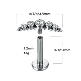 Titanium Cartilage Zircon Lip Stud Earrings
