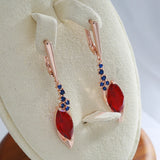 Red Zircon Dangle Earrings 585 Wedding Jewelry