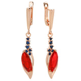 Red Zircon Dangle Earrings 585 Wedding Jewelry