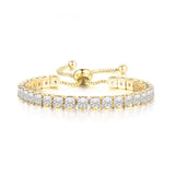 Boho Crystal CZ Tennis Bracelet For Women - Adjustable Charm Bracelet