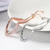 Boho Crystal CZ Tennis Bracelet For Women - Adjustable Charm Bracelet