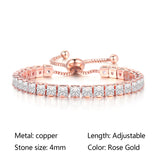 Boho Crystal CZ Tennis Bracelet For Women - Adjustable Charm Bracelet