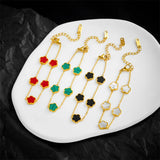 Flower Charm Bracelet For Women Stainless Steel Clover Jewelry Gift