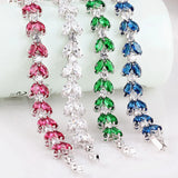 925 Silver Bracelet with Zircon Gemstone for Women Wedding Bridal