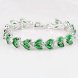 925 Silver Bracelet with Zircon Gemstone for Women Wedding Bridal