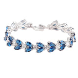 925 Silver Bracelet with Zircon Gemstone for Women Wedding Bridal