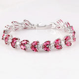 925 Silver Bracelet with Zircon Gemstone for Women Wedding Bridal
