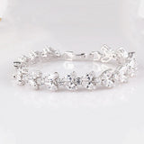 925 Silver Bracelet with Zircon Gemstone for Women Wedding Bridal