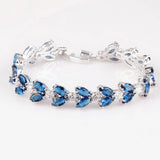 925 Silver Bracelet with Zircon Gemstone for Women Wedding Bridal