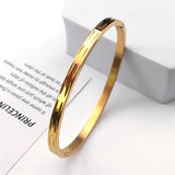 Stainless Steel Couple Bangles for Women's Gift Jewelry
