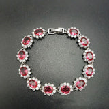 925 Silver Oval Zircon Bracelet Women Hand Accessories