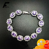 925 Silver Oval Zircon Bracelet Women Hand Accessories