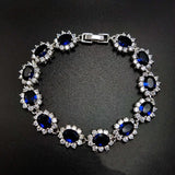 925 Silver Oval Zircon Bracelet Women Hand Accessories