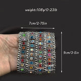 Women's Rhinestone Multi-Layer Bracelet Wide Hand Accessory