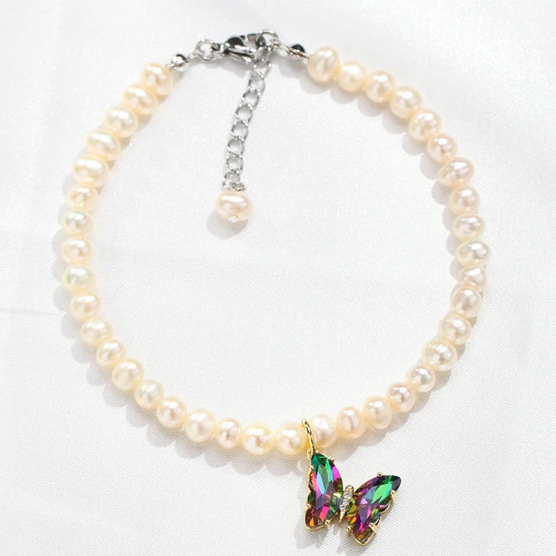 Irregular Pearl and Natural Stone Bracelet For Women