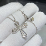 S925 Crystal Cross Pendant Necklace for Women