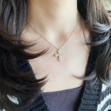 S925 Crystal Cross Pendant Necklace for Women