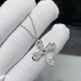 S925 Crystal Cross Pendant Necklace for Women