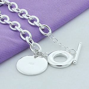 925 Silver Bracelet Round Top for Male