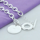 925 Silver Bracelet Round Top for Male