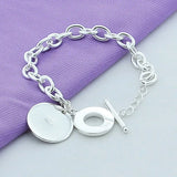925 Silver Bracelet Round Top for Male