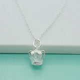 925 Silver Queen Crown Pendant Necklace Women Charm Jewelry