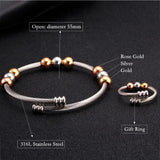 Chain Link Charm Beads Bangles Stainless Steel Cuff Bracelets
