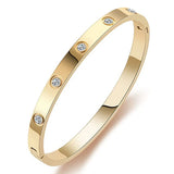 Crystal Lover Bracelet Stainless Steel Bangle Cubic Zirconia