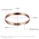 Crystal Lover Bracelet Stainless Steel Bangle Cubic Zirconia