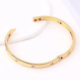 Luxury Cubic Zirconia Love Bangles 18K Plated Bracelets
