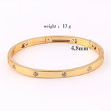 Luxury Cubic Zirconia Love Bangles 18K Plated Bracelets
