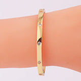 Luxury Cubic Zirconia Love Bangles 18K Plated Bracelets