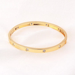 Luxury Cubic Zirconia Love Bangles 18K Plated Bracelets