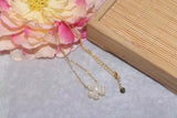 925 Silver CZ Three Leaves Flower Clover Pendant Necklace